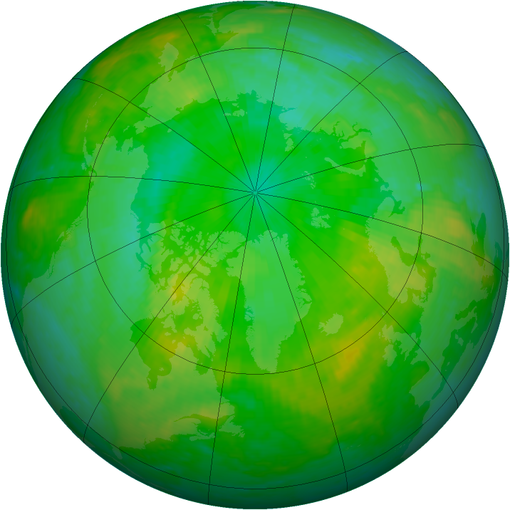 Arctic ozone map for 16 July 2004